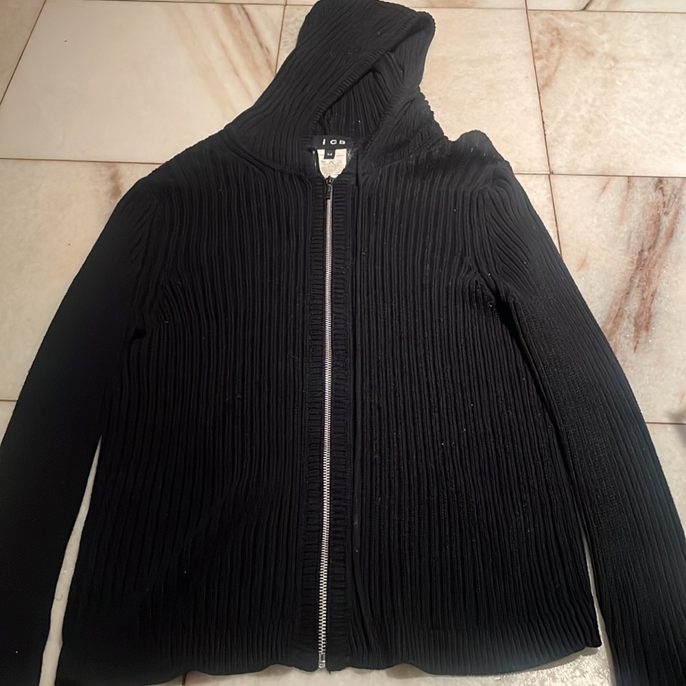 Medium Black, Zip Down, Thin Iceberg Jacket, Vint… - image 2